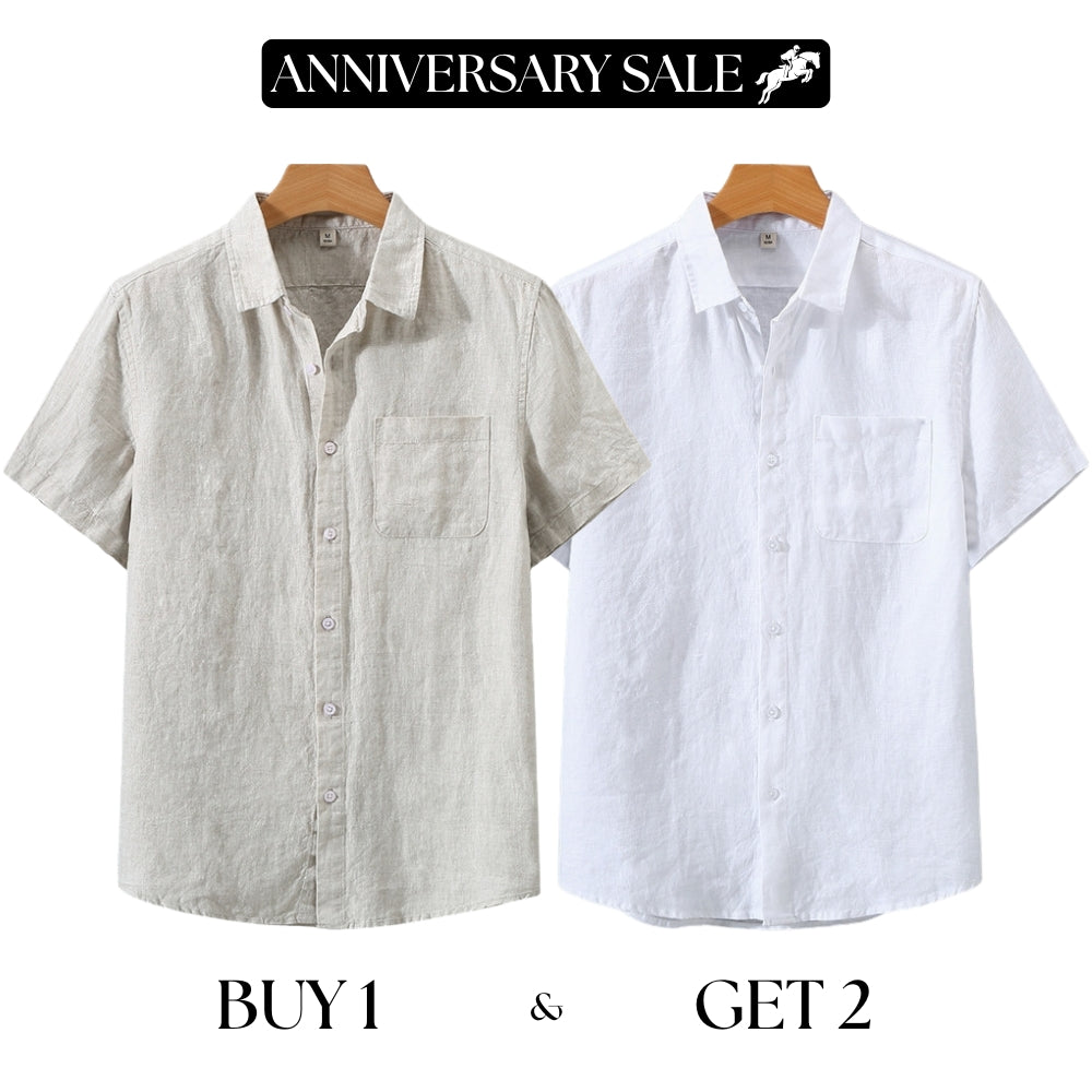 Santorini Heritage Linen Shirt (Short-Sleeve) - 2 for 1 Anniversary Drop